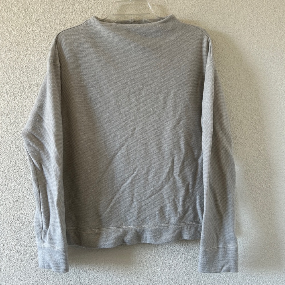 Caslon High Neck Drop Shoulder Nautical Boxy Pullover Sweater Women’s Medium